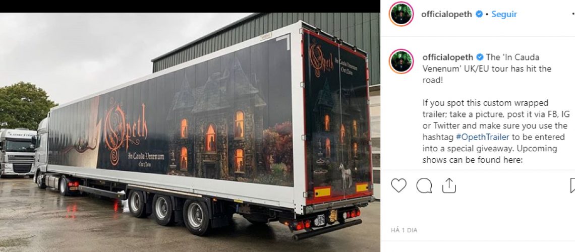 Opeth pede que fãs fotografem caminhão da banda - MTED
